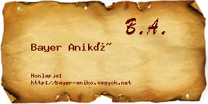 Bayer Anikó névjegykártya